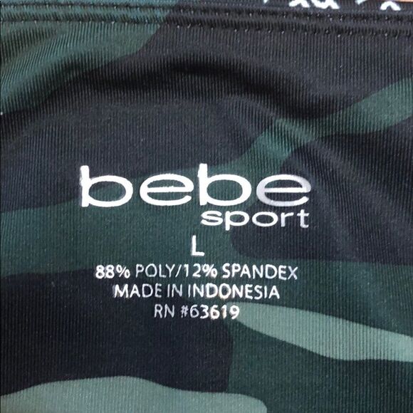 Bebe Sport Logo Camo Yoga Capris Sz L - Picture 8 of 9